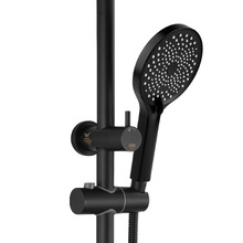 Irvine Round Twin Shower Set with 3-Function Hand Shower
